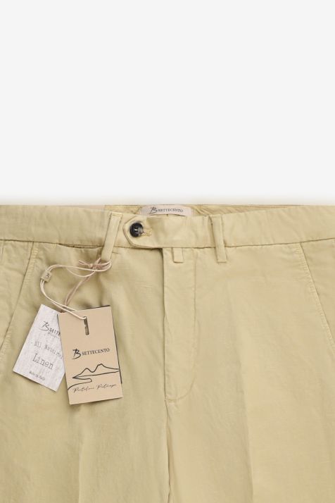 Pantalone Uomo B-Settecento Chino Slim Tinta unita 63% cotone 35% lino 2% ea