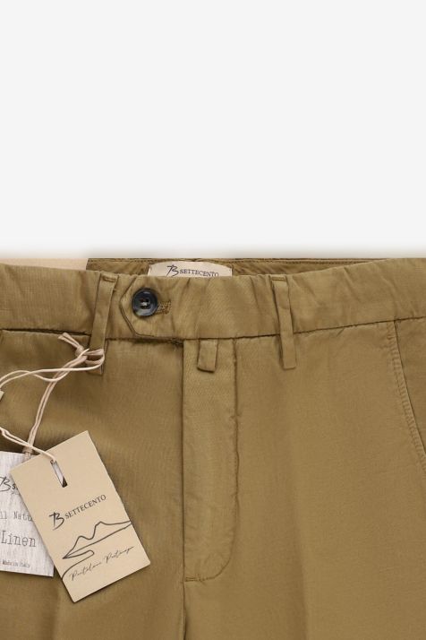 Pantalone Uomo B-Settecento Chino Slim Tinta unita 63% cotone 35% lino 2% ea