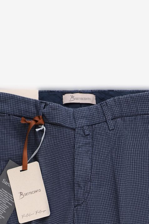Pantalone Uomo B-Settecento Chino Slim Micro disegno 81% cotone 17% poliestere 2% ea