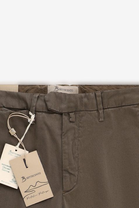 Pantalone Uomo B-Settecento Chino Slim Micro disegno 98% cotone 2% elastan