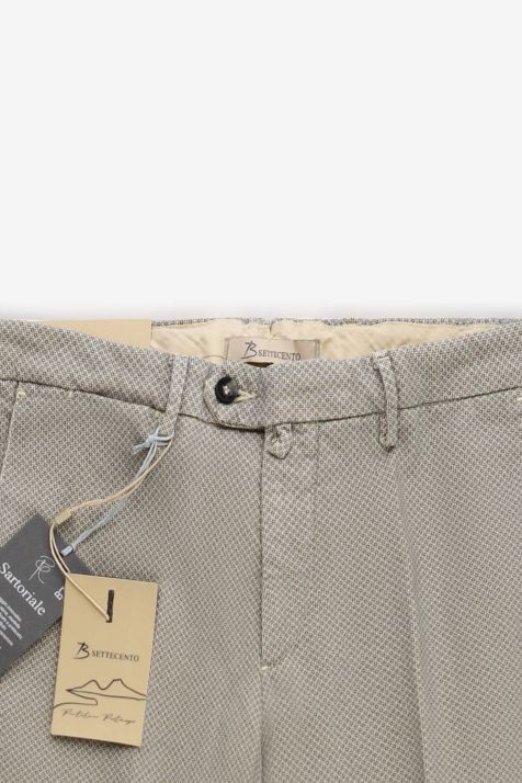 Pantalone Uomo B-Settecento Chino Slim Micro disegno 97% cotone 3% elastan