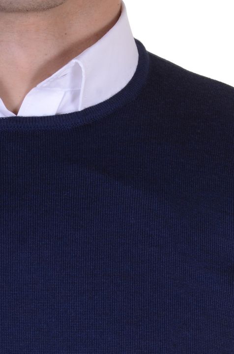 Maglia Uomo Ragman Girocollo Classic Tinta unita 100% Lana merino Extra Fine