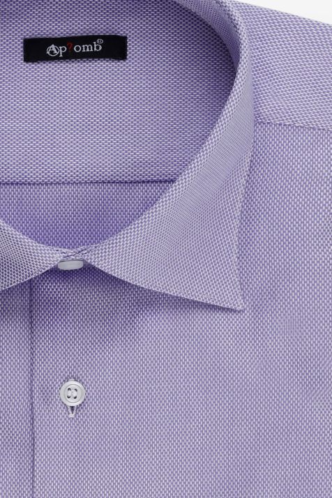 Camicia Uomo Aplomb Classic Micro disegno 100% cotone collo Francese Manica lunga