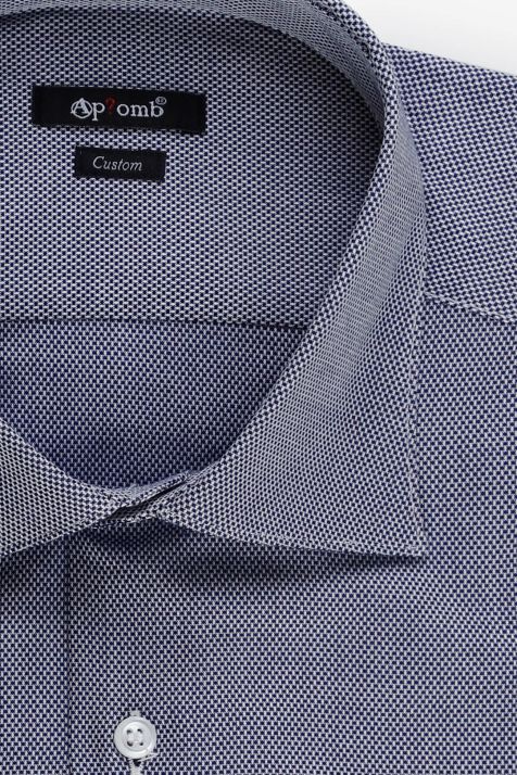 Camicia Uomo Aplomb Regular Micro disegno 100% cotone collo Francese Manica lunga