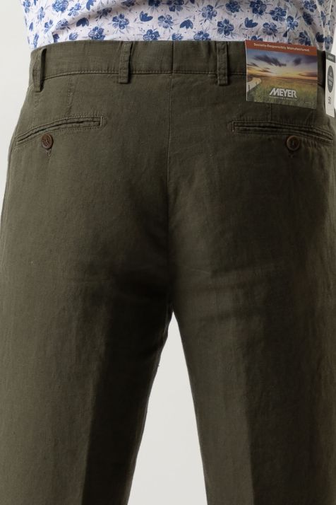 Pantalone Uomo Meyer Chino Regular Tinta unita 100% lino