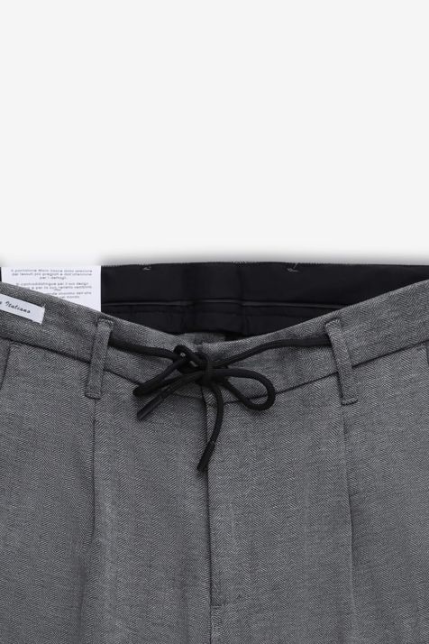 Pantalone Uomo Moro Chino Slim Micro disegno 68% vi 25% pa 7% ea