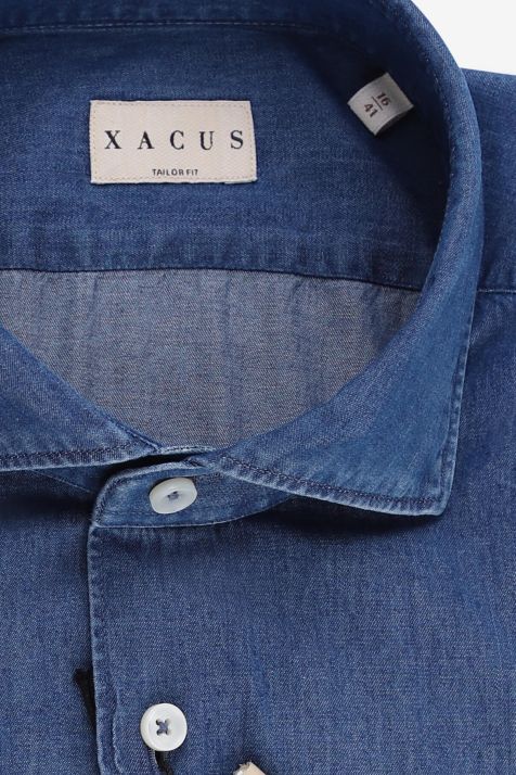 Camicia Uomo Xacus Regular Tinta unita 100% cotone collo Francese Manica lunga