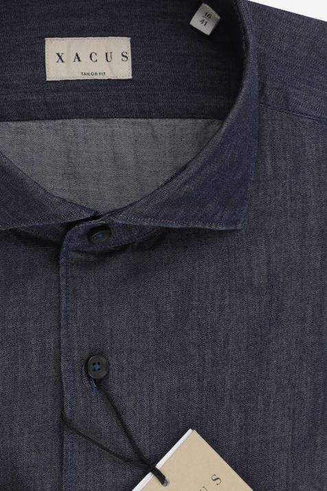 Camicia Uomo Xacus Regular Tinta unita 100% cotone collo Francese Manica lunga