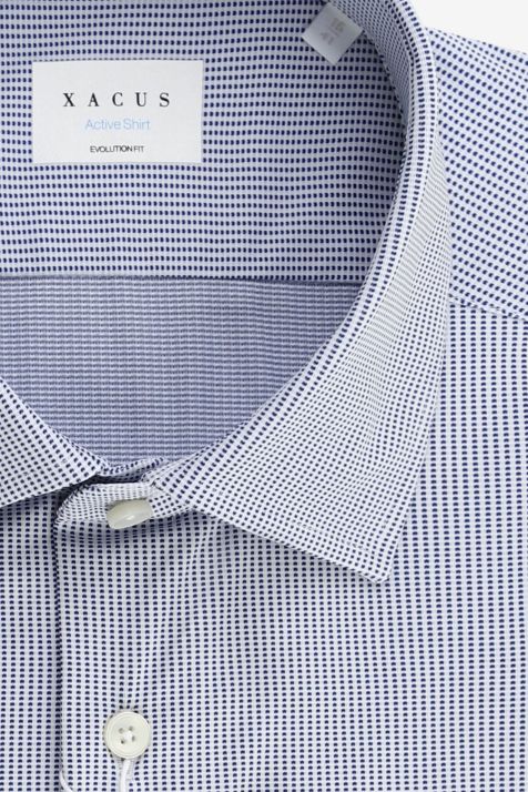 Camicia Uomo Xacus Classic Micro disegno 83% poliammide 17% elastan collo Francese Manica lunga