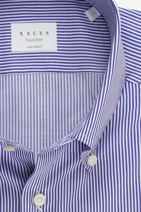 Camicia Uomo Xacus Classic No Stiro Tinta unita 100% cotone collo Button down Manica lunga