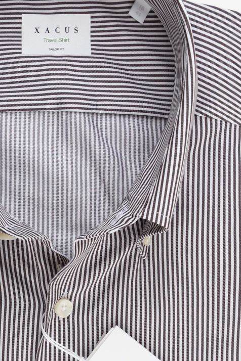 Camicia Uomo Xacus Regular No Stiro Righe 100% cotone collo Button down Manica lunga