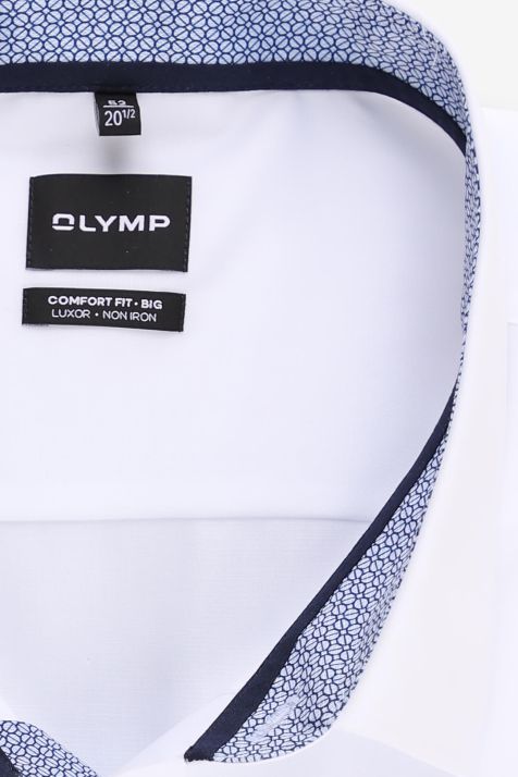 Camicia Uomo Olymp Comfort No Stiro Tinta unita 100% cotone collo Francese Manica lunga