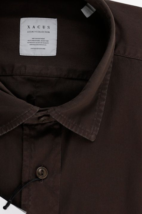 Camicia Uomo Xacus Regular Tinta unita 100% cotone collo Italiano Manica lunga