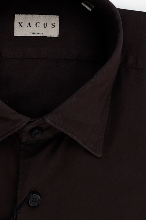 Camicia Uomo Xacus Regular Tinta unita 100% cotone collo Italiano Manica lunga