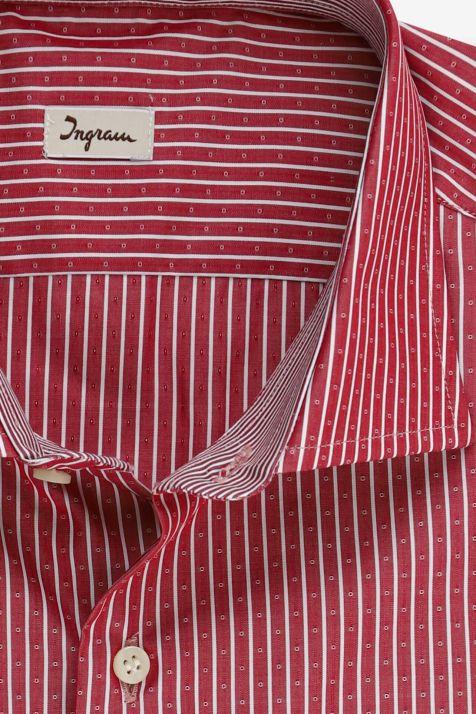 Camicia Uomo Ingram Slim Righe 100% cotone collo Francese Manica lunga