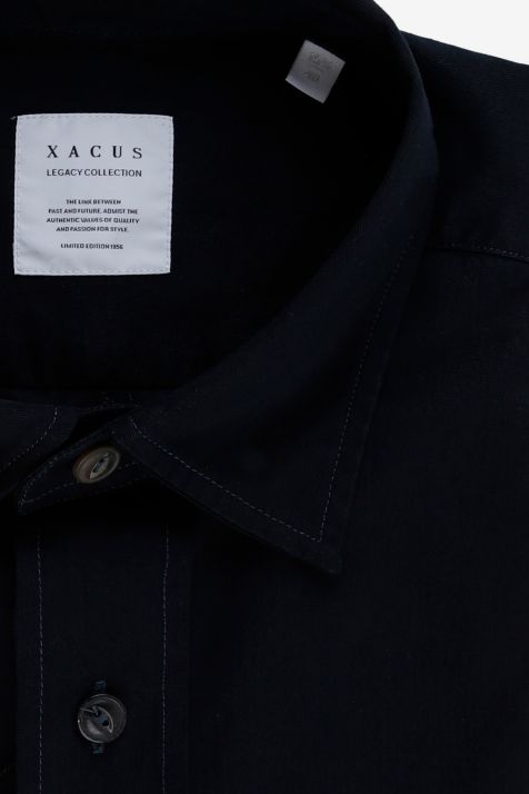 Camicia Uomo Xacus Regular Tinta unita 100% cotone collo Italiano Manica lunga
