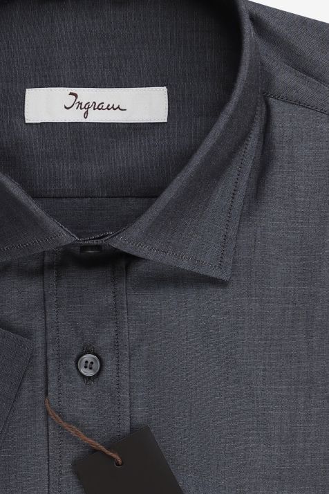 Camicia Uomo Ingram Classic Tinta unita 100% cotone collo Francese Manica corta