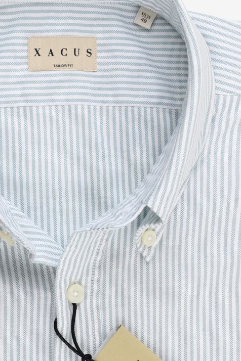 Camicia Uomo Xacus Regular Righe 100% cotone collo Button down Manica lunga