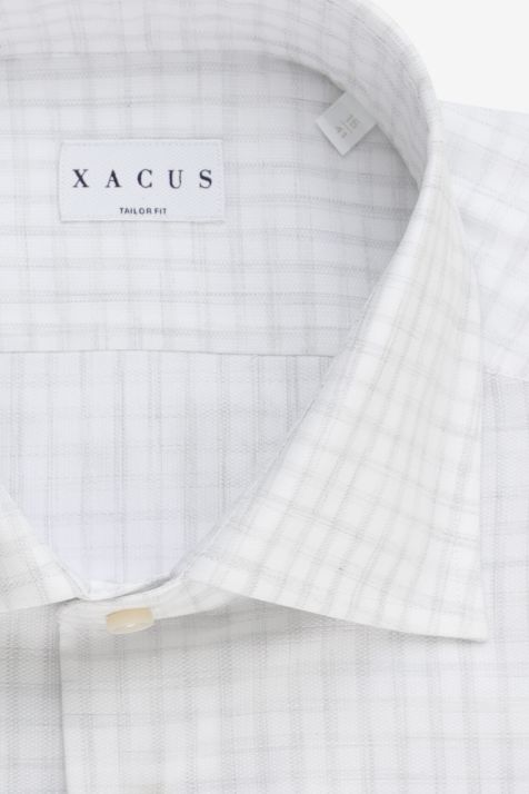 Camicia Uomo Xacus Regular Quadri 100% cotone collo Francese Manica lunga