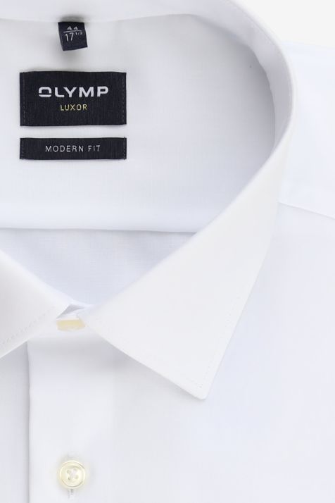 Camicia Uomo Olymp Classic No Stiro Tinta unita 100% cotone collo Italiano Manica lunga