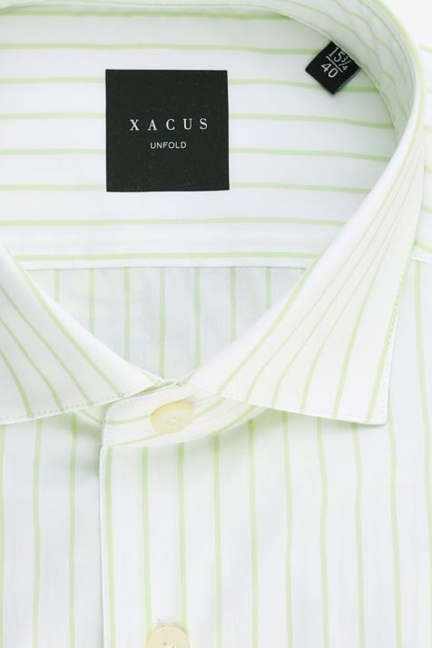 Camicia Uomo Xacus Regular Righe 100% cotone collo Francese Manica lunga