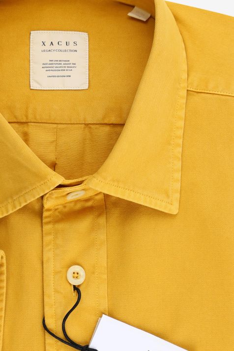 Camicia Uomo Xacus Regular Tinta unita 100% cotone collo Italiano Manica lunga