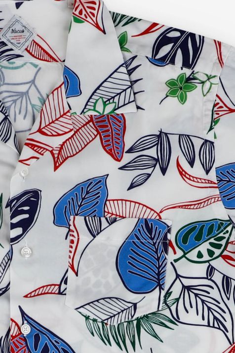 Camicia Uomo Xacus Regular Fantasia 100% Viscosa collo Hawaii Manica lunga