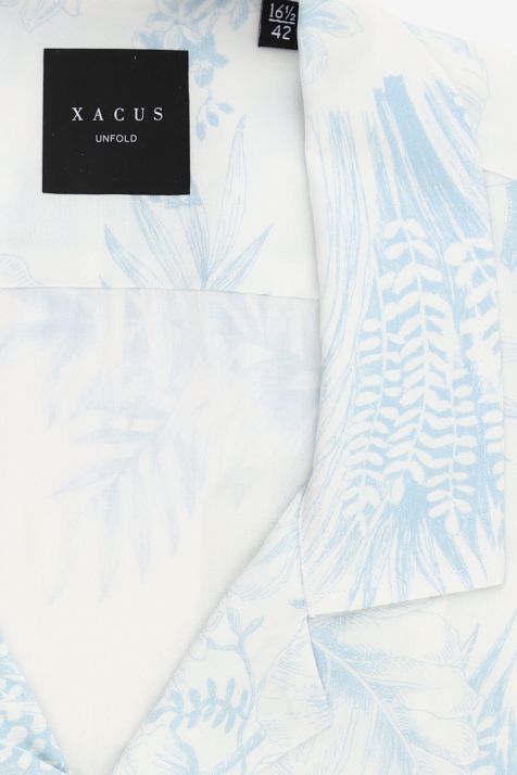 Camicia Uomo Xacus Regular Fantasia 100% Viscosa collo Hawaii Manica corta
