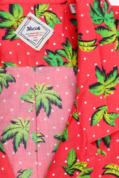 Camicia Uomo Xacus Regular Fantasia 100% cotone collo Hawaii Manica corta