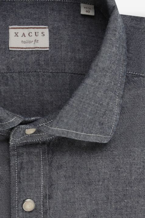 Camicia Uomo Xacus Regular Tinta unita 100% cotone collo Francese Manica lunga