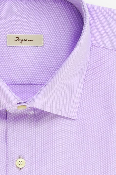 Camicia Uomo Ingram Classic Tinta unita 100% cotone collo Francese Manica lunga