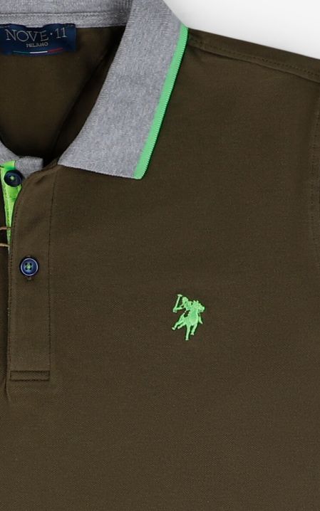 Polo Uomo NOVE11 Slim Tinta unita 96% cotone 4% elastan Manica corta