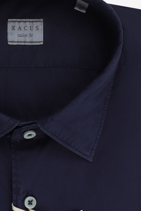 Camicia Uomo Xacus Regular Tinta unita 100% cotone collo Italiano Manica lunga