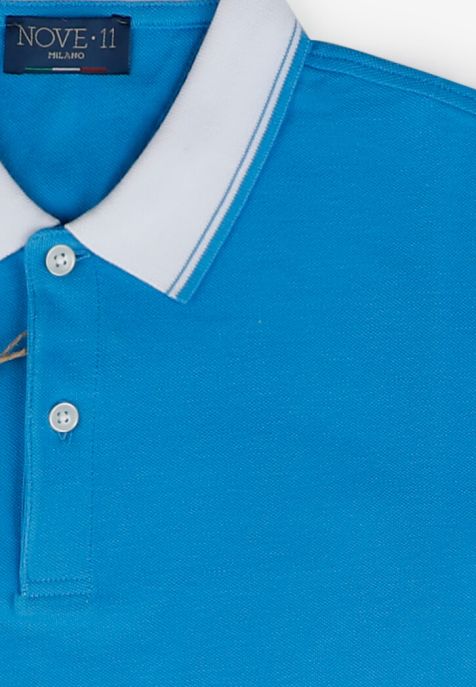 Polo Uomo NOVE11 Slim Tinta unita 100% cotone Manica corta