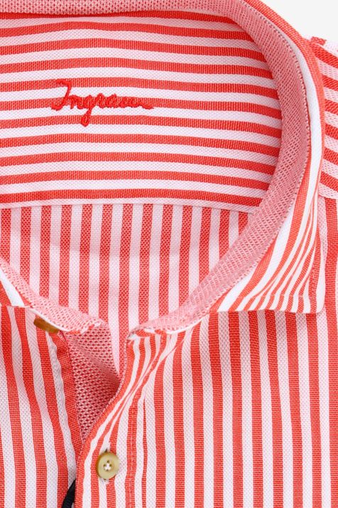 Camicia Uomo Ingram Regular Righe 100% cotone collo Francese Manica lunga