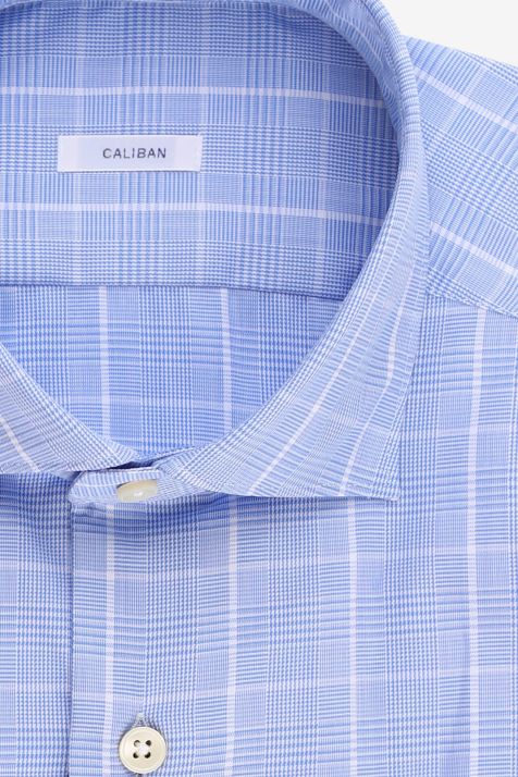 Camicia Uomo Caliban Regular Quadri 100% cotone collo Francese Manica lunga