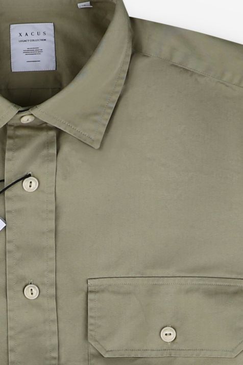 Camicia Uomo Xacus Regular Tinta unita 100% cotone collo Italiano Manica lunga