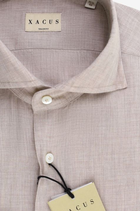 Camicia Uomo Xacus Regular Tinta unita 100% cotone collo Francese Manica lunga