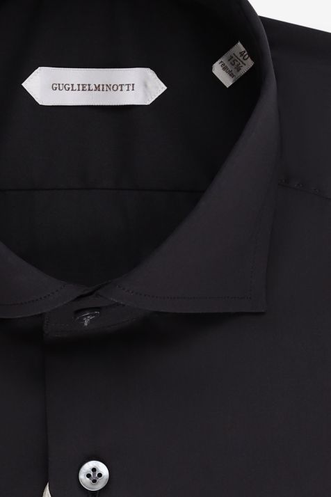 Camicia Uomo Guglielminotti Regular Tinta unita 70% cotone 27% pa 3% ea collo Francese Manica lunga