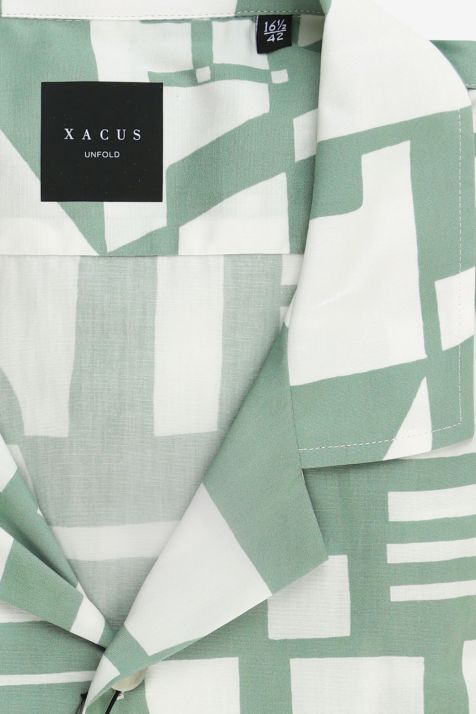 Camicia Uomo Xacus Regular Fantasia 100% cotone collo Hawaii Manica corta