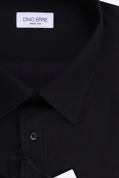 Camicia Uomo Dino Erre Classic Tinta unita 100% cotone collo Italiano Manica lunga