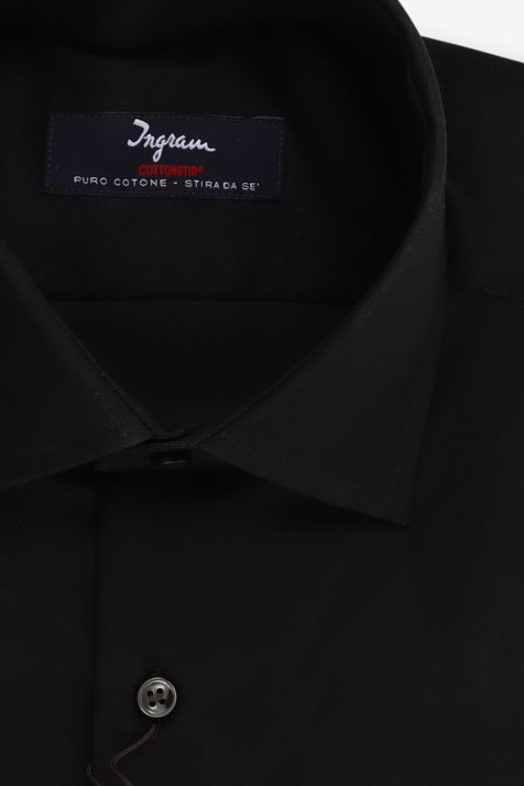 Camicia Uomo Ingram Regular No Stiro Tinta unita 100% cotone collo Francese Manica lunga