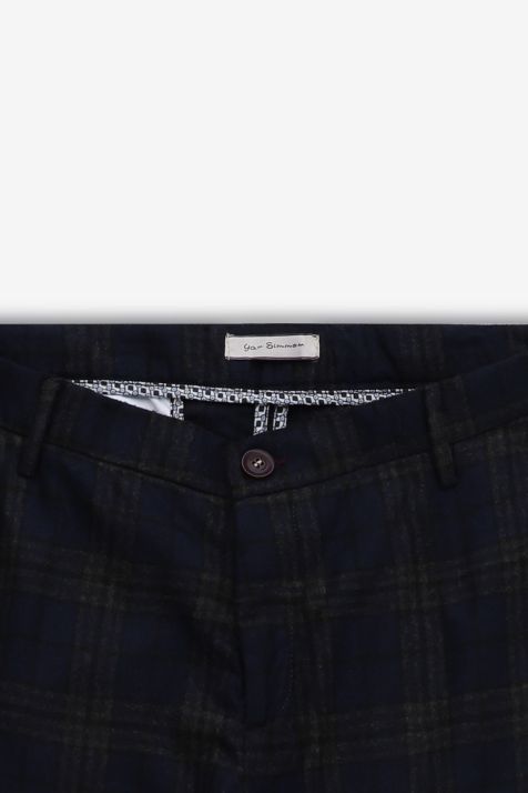 Pantalone Uomo Yan Simmon Chino Slim Quadri 60% lana 35%pl 5%pa