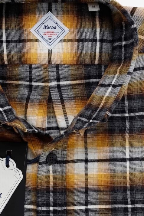 Camicia Uomo Xacus Regular Quadri 100% cotone collo Button down Manica lunga