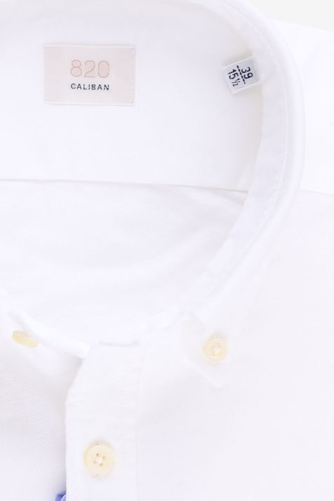 Camicia Uomo Caliban Regular Tinta unita 100% cotone collo Button down Manica lunga