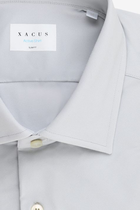 Camicia Uomo Xacus Slim Tinta unita 86% poliammide 14% elastan collo Francese Manica lunga