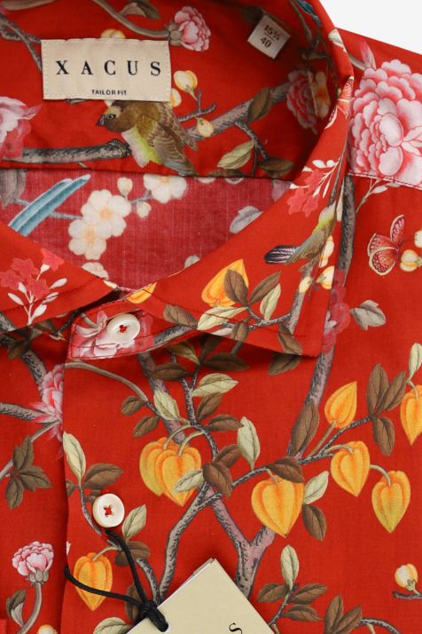 Camicia Uomo Xacus Regular Fantasia 100% cotone collo Francese Manica lunga