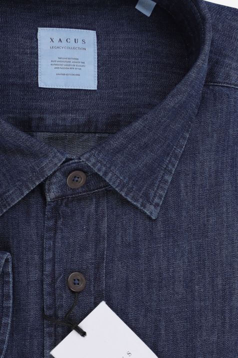Camicia Uomo Xacus Regular Tinta unita 100% cotone collo Italiano Manica lunga