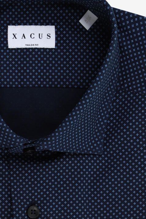 Camicia Uomo Xacus Regular Micro disegno 97% cotone 3% elastan collo Francese Manica lunga
