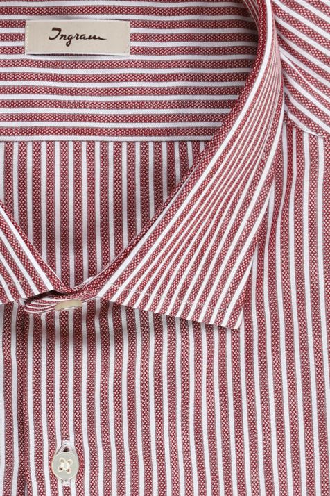 Camicia Uomo Ingram Slim Righe 100% cotone collo Francese Manica lunga